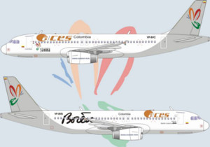 1/144 Scale Decal Aces Columbia A-320 Allianza Summa Livery