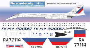 1/144 Scale Decal Aeroflot TU-144 Test Aircraft 1973