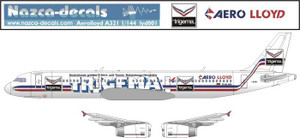 1/144 Scale Decal Aero Lloyd A-321 Trigema Livery