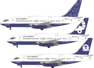 1/144 Scale Decal Aero Peru 737-200 Experimental V2