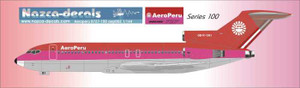 1/144 Scale Decal Aero Peru 727-100 Red and Pink