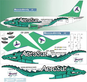 1/144 Scale Decal AeroSur 737-300 Alligator Livery