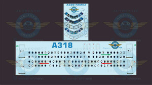 1/144 Scale Decal Lifelike Cockpit / Windows / Doors A318