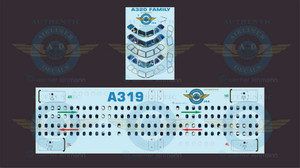 1/144 Scale Decal Lifelike Cockpit / Windows / Doors A319