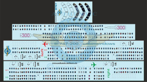 1/144 Scale Decal Lifelike Cockpit / Windows / Doors 757-200 / 300