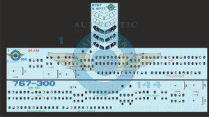 1/144 Scale Decal Lifelike Cockpit / Windows / Doors 767-300