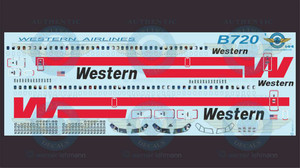 1/144 Scale Decal Western B-720 With Lifelike Cockpit / Windows