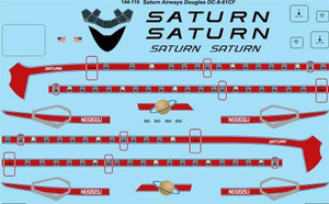 1/144 Scale Decal Saturn Douglas DC-8-61CF