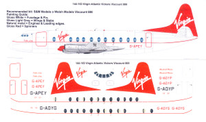 1/144 Scale Decal Virgin Atlantic Vickers Viscount 800