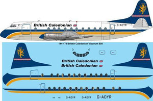 1/144 Scale Decal British Caledonian Viscount 800