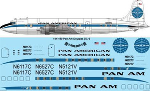 1/144 Scale Decal Pan Am DC-6B