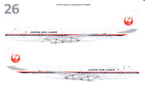 1/200 Scale Decal JAL Japan Airlines 747-146/246