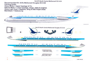 1/144 Scale Decal North Central McDonnell Douglas DC-9-30