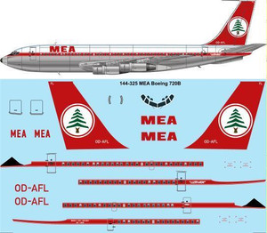 1/144 Scale Decal MEA Boeing 720