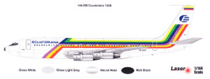 1/144 Scale Decal Ecuatoriana Boeing 720B