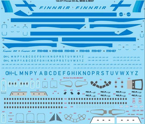 1/144 Scale Decal Finnair Douglas DC-9s & MD-80s