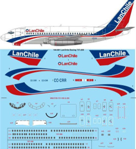 1/144 Scale Decal Lan Chile Boeing 737-230/Adv