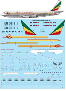 1/144 Scale Decal Ethiopian Airlines Boeing 720B