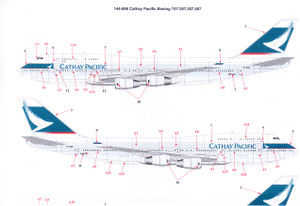 1/144 Scale Decal Cathay Pacific Boeing 747-200,300,400