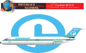 1/144 Scale Decal Caribair DC9-30