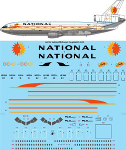 1/144 Scale Decal National McDonnell Douglas DC-10-30