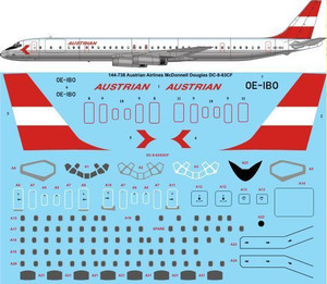 1/144 Scale Decal Austrian Airlines Douglas DC-8-63CF