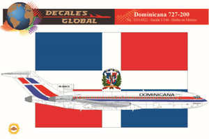 1/144 Scale Decal Dominicana 727-200