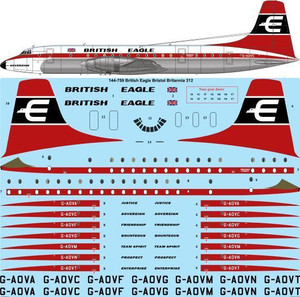 1/144 Scale Decal British Eagle Bristol Britannia 312