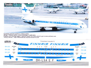 1/144 Scale Decal Finnair Super Caravelle 10B3