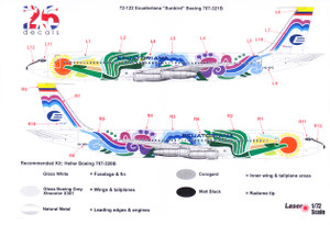 1/72 Scale Decal Ecuatoriana "Sunbird" Boeing 707-321B