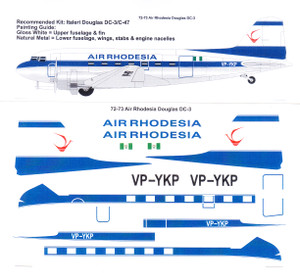 1/72 Scale Decal Air Rhodesia Douglas DC-3