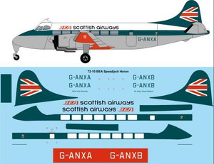 1/72 Scale Decal BEA Speedjack DeHavilland Heron