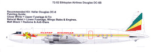 1/72 Scale Decal Ethiopian Airlines Douglas DC-6B
