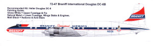 1/72 Scale Decal Braniff International Douglas DC-6B
