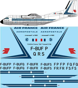 1/72 Scale Decal Air France "Early" Transall C160