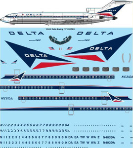 1/100 Scale Decal Delta Boeing 727-200 Adv