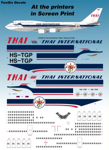 1/144 Scale Decal Thai International "Retro" Boeing 747-4D7