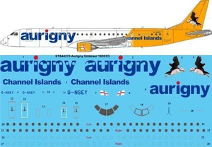 1/144 Scale Decal Aurigny Embraer 195 STD