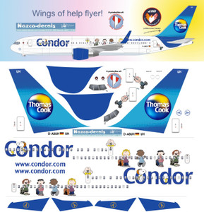 1/144 Scale Decal Condor 767-300 Wings of Help with Snoopy Stickers