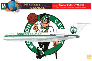 1/144 Scale Decal Boston Celtics 727-100 Team Plane