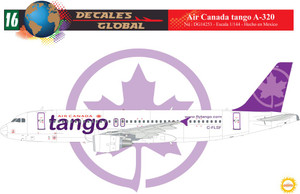 1/144 Scale Decal Air Canada tango A-320