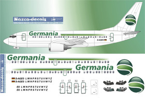 1/144 Scale Decal Germania B737-700