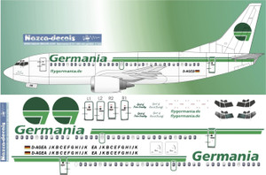 1/144 Scale Decal Germania B737-300 Classic Livery