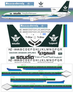 1/200 Scale Decal Saudia L-1011 HZ-AHA