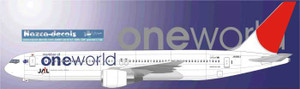 1/144 Scale Decal JAL - Japan Air Lines 767-300 ONEWORLD