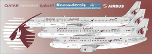 1/144 Scale Decal Qatar A-319 / A-320 / A-321