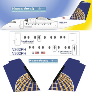 1/72 Scale Decal Continental Express Dash-8