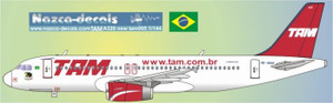 1/144 Scale Decal TAM A-320 Ayrton Senna and Sao Paulo Livery