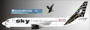 1/144 Scale Decal Sky 737-400 BLACK