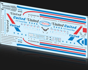 1/200 Scale Decal United Stars & Bars 747